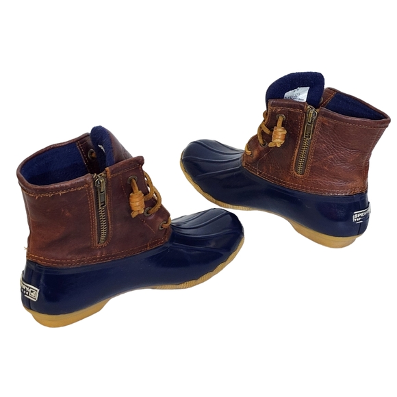 Sperry Top Sider Classic Saltwater Duck boots in Tan, Navy Womens Size 6 - Picture 3 of 10